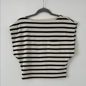 J. Crew Muscle t-shirt in black and white striped mariner cotton.